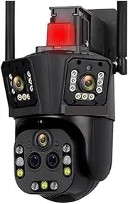 10K 20MP Five Lens 20X Zoom WiFi IP Camera Three Screen Auto Tracking PTZ Cam 360 Outdoor Surveillance Security Camera(U/S,10K 20xZoom 64GB)