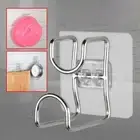 Self-Adhesive Bathroom Storage Basin Rack Transparent Hook Kitchen Storage
