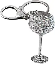 Ciieeo Gorgeous Rhinestone Goblet Keychain Pendant with Lobster Clasp Decorative Key Ring for Handbags for Birthdays Mother Day Christmas Compact and Portable