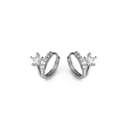ANYCO Fashion Earrings Silver 925 Sterling Sweet Stars CZ Zircon Huggies Hoop for Women Jewelry Ear Buckles