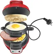 Electric Breakfast Sandwich Maker Machine with Egg Cooker Ring, Waffle Cake Bread Donat Burger Maker for Home & Fast Making Burger Sandwich Press, Non Stick Egg Pan Toaster with Touch Handle