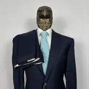 NWT $4250 Canali Exclusive Wool Super 180'S Striped Suit Midnight Blue 50US/60IT