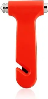 Tianmei Seat Belt Cutter and Emergency Rescue Car Window Glass Safety Hammer Breaker 2in1 Disaster Escape Tool (2in1-Dark Orange)