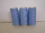 New*~Lot of (3) Blue Overlock/Serger 100% Spun Poly Thread Cones with 3000 yds @