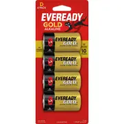 Eveready Gold D Alkaline Batteries 4 pack