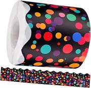 HOODANCOS 1Roll Dot Adhesive Border Sticker for Classroom Bulletin Board Decor Self Adhesive Trim for Walls Blackboard Desks and Smooth Surfaces