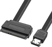 MEIRIYFA SATA 22P to Power eSATA USB 2.0 2-in-1 Transfer Extension Cable Support 12V 5V for 2.5"/3.5" Hard Disk Drive 50cm