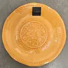 Il Mulino Orange Medallion Hobnail Edge MELAMINE Side Plates Set Of 4