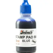 Deskmate Stamp Pad Refill Ink Bottle 30mL Blue