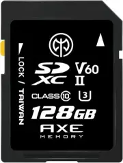 AXE SD Card V60 UHS-II 128GB Transfer Speed ​​245MB/s 4K UHD Video Compatible PR