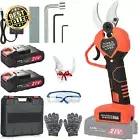 Cordless Electric Pruning Shears 40mm Secateurs w/ 2 Batteries&Blade Tree Pruner