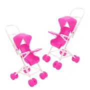 2 Pcs Double-sided Doll Mini Furniture Adornment Simulation Stroller Baby