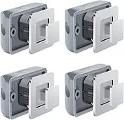 RV Push Cabinet Locks, Metal Push Button, Camper Cupboard Knob RV Compartment Latch, Latch for RV Campers Cavaran Yachts Boats Cabinet (4 Pack, Silver)