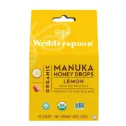 Organic Manuka Honey Drops, Lemon & Bee Propolis, 20 Count (Pack of 1) | Genuine