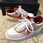 正版 NIKE AIR FORCE 1SHADOW 白橙粉 馬卡龍 女款 休閒板鞋 CU8591-600 正版 現貨