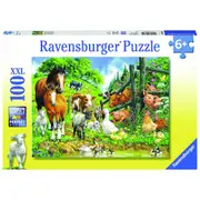 100pc Ravensburger Animal Get Together Jigsaw Puzzle Game 49x36cm Kids 6y+