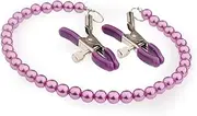 HUASAI Pearl Body Chain Pearl Nipple Clamps for Women Non Piercing Nipple Clamps with Chain Necklace Adjustable Pressure Body Jewellery for Women