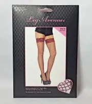Spandex Lace Top Thigh High Industrial Net Burgundy StayUp Band Lingerie Cosplay
