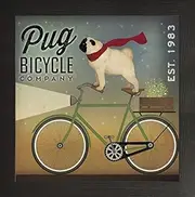 Frame Company Watson Range Pug on A Bike by Ryan Fowler, Frame - 12 x 12 Inches, Black