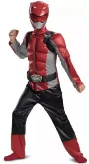 Power Rangers Costume BEAST Morphers RED Boy's 4-6 NEW Halloween Muscles 4/6