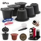 6PCS Coffee Filter Capsule Pods For Nespresso Maker Machine Refillable Reusable