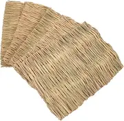 Happyyami 5pcs Grass Mat for Small Animals Woven Cooling Bed for Rabbits Guinea Pigs and Hamsters Safe Chew and Comfortable Bedding for Summer Use