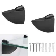 2 PCS Adjustable Wood/Glass Floating Shelf Brackets Wall Mount Black