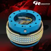 NRG UNIVERSAL ALUMINUM STEERING WHEEL QUICK RELEASE GEN 2.1 BLUE/NEO CHROME RING