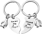 [Enkrio] Gifts for Penguin Lover Couple Gifts Him and Her Keychains Valentine's Day Christmas Birthday for Couple Penguin Keychain Gift