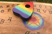 Ouija Board Wood LGBTQIA2s+ Rainbow Spirit Board Game Pagan Wiccan Pride Queer
