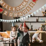 Sweet Home Decor Welcome Back Banner Heart Printing Decoration Warm Memory