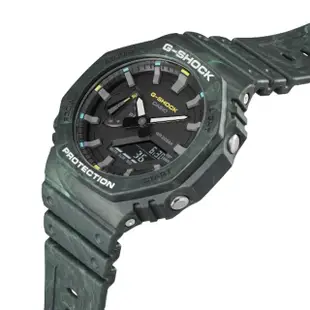 【CASIO 卡西歐】G-SHOCK系列 戶外休閒雙顯腕錶 / 迷彩 45.4mm(GA-2100FR-3A)