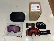 $370 New Smith 4D Mag Snow Goggles Black ChromaPop Photochromic Red Mirror Ski