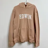 在飛比找蝦皮購物優惠-EDWIN 粉藕色長袖帽T連帽外套M號 二手