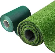 Primeturf Artificial Grass Joining Tape 10SQM Roll 2x5m 17mm Pile Height Synthetic Turf Mat Fake Plants Yarn Lawn Self Adhesive, Home Garden Patio Indoor Outdoor, Olive Green Glue Peel Tapes