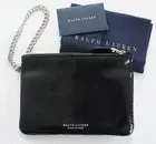 ️ Authentic RALPH LAUREN COLLECTION SNAKESKIN & SEQUIN ZIP POUCH Wristlet Bag
