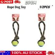 29CM Tugger Rope Dog Toy With Tennis Ball Pet Chew Tug of War Tough Rope Puppy
