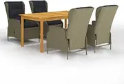 Patio Sets 5 Piece Garden Dining Set Brown
