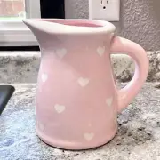 Terramoto Ceramic Pitcher Pink White Hearts Polka Dots Dotted Dot Valentines Day