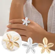 Instagram Cool Wind Irregular Water Drop Opening Ring Fashion Texture Flower
