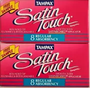 Vtg? 16 Tampax Satin Touch Regular Tampons (2 Boxes great for Travel)