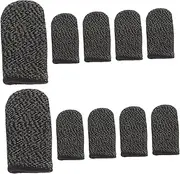 TEHAUX 10Pcs Non Slip Touchscreen Gaming Finger Sleeves Sweat Finger Covers for Precise Control Durable Material for Mobile Game Enthusiasts