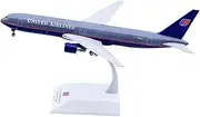 Pre-Built Model Aircraft 27CM Scale Model Aircraft Display 1:200 for United Airlines B767-300ER N666UA Die-cast Airliner Replica Miniature Airplane Model