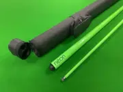 57" Grafex Neon Green Graphite Pool Cue + Black Golf Style Case Combo