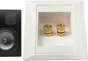 Speaker Outlet Plate - Premium Home Audio Banana Plug Terminal Cover, Subwoofer Signal Wall Mount | Duals Binding Post Jack Plate, Hi-Fi Surround Connector Panel for Media Room Entertainment System