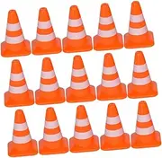 Generic 21pcs Simulation Road Cones Practical Traffic Sign for Teaching Traffic Knowledge DIY Table Play and Party Decorations