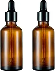 2 Pcs 50ml Amber Glass Bottles with Measured Dropper Tincture Dropper Bottles Eye Dropper Bottles for Essential Oils Castor Oil