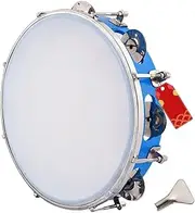 Dafli Musical Instrument Dafli/Tambourine 10 inch Hand Percussion Musical Instrument (Blue tambourine)
