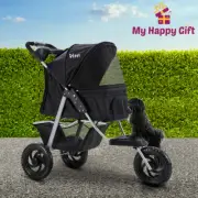 i.Pet Pet Stroller Pram Large Dog Cat Carrier Travel 3 Wheels Foldable Pushchair