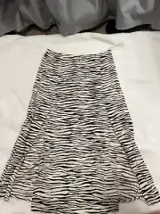 Motel Skirt Zebra Print/ Animal Print Brown And White Small